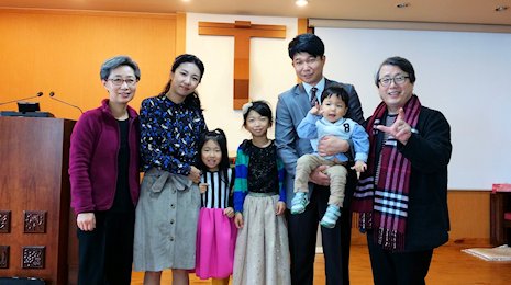 With JinSung, Sul-Ah, and their three children